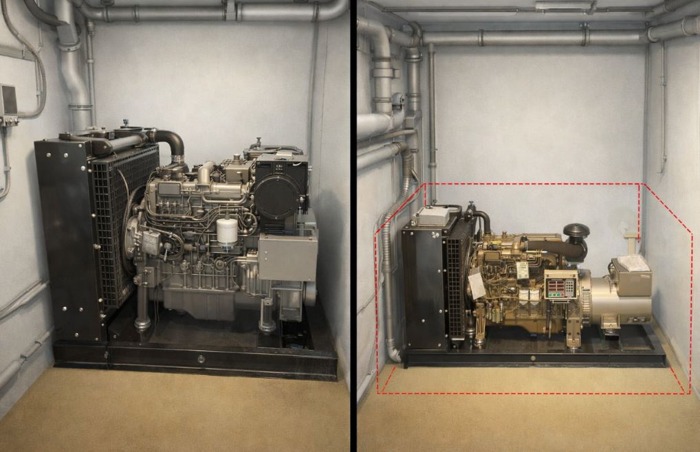 comparison of large and compact marine diesel generator