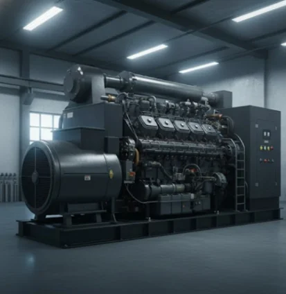 Industrial diesel generator in factory